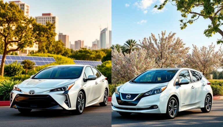 Toyota Prius overview and Nissan Leaf overview