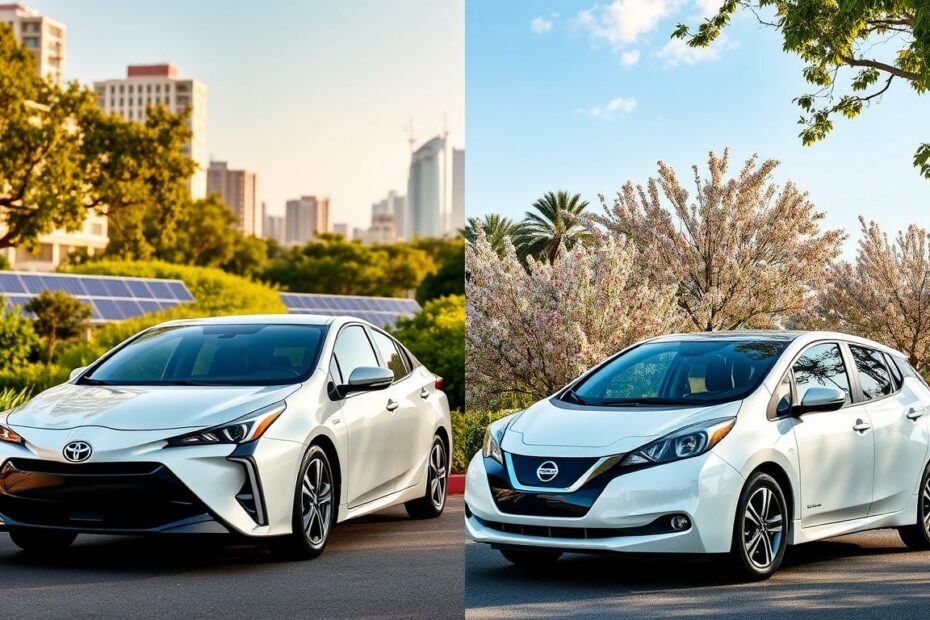 Toyota Prius overview and Nissan Leaf overview